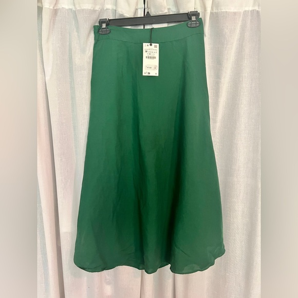 NWT Zara Linen Blend Midi Skirt - Picture 2 of 6